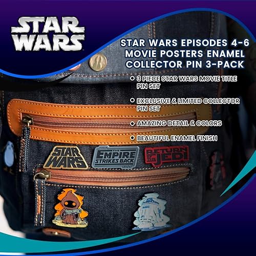Miniatura 4 de Star Wars Episodios 4-6 Pósteres de película Esmalte Collector Pin 3-Pack, Esmalte, Sin gemas.
