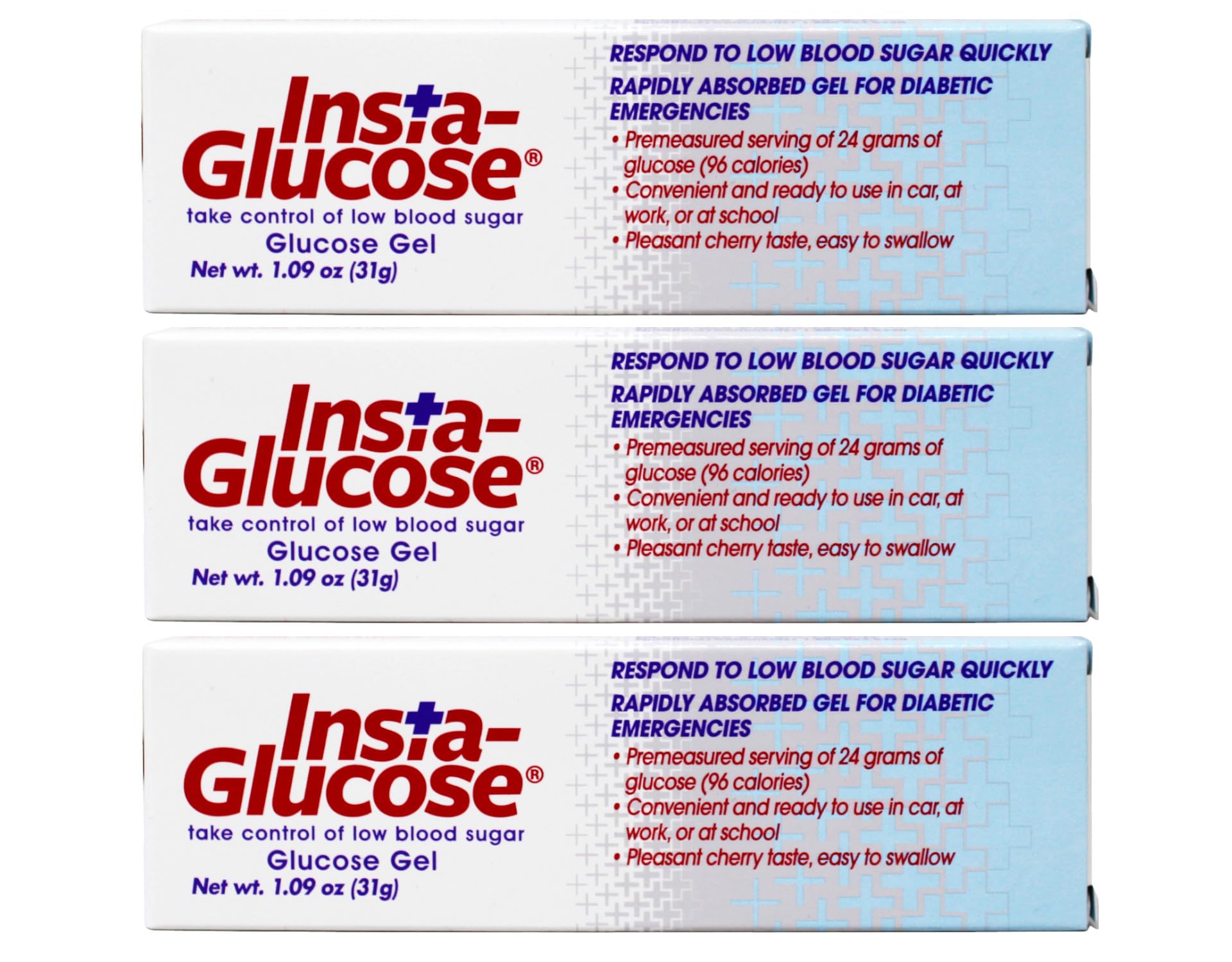 Insta-Glucose Gel, Cherry, 1.09 Oz (Pack of 3)