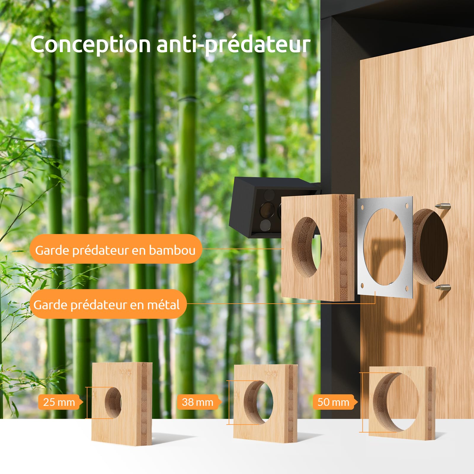 Netvue by Birdfy Nichoir Oiseaux avec Deux Camera Intelligente, Cabane pour Éclore Oiseaux Jardin Terrasse Maison Caméras Connectées IA Identifie Comportement Oiseaux & Crée Histoire Nid Oiseau