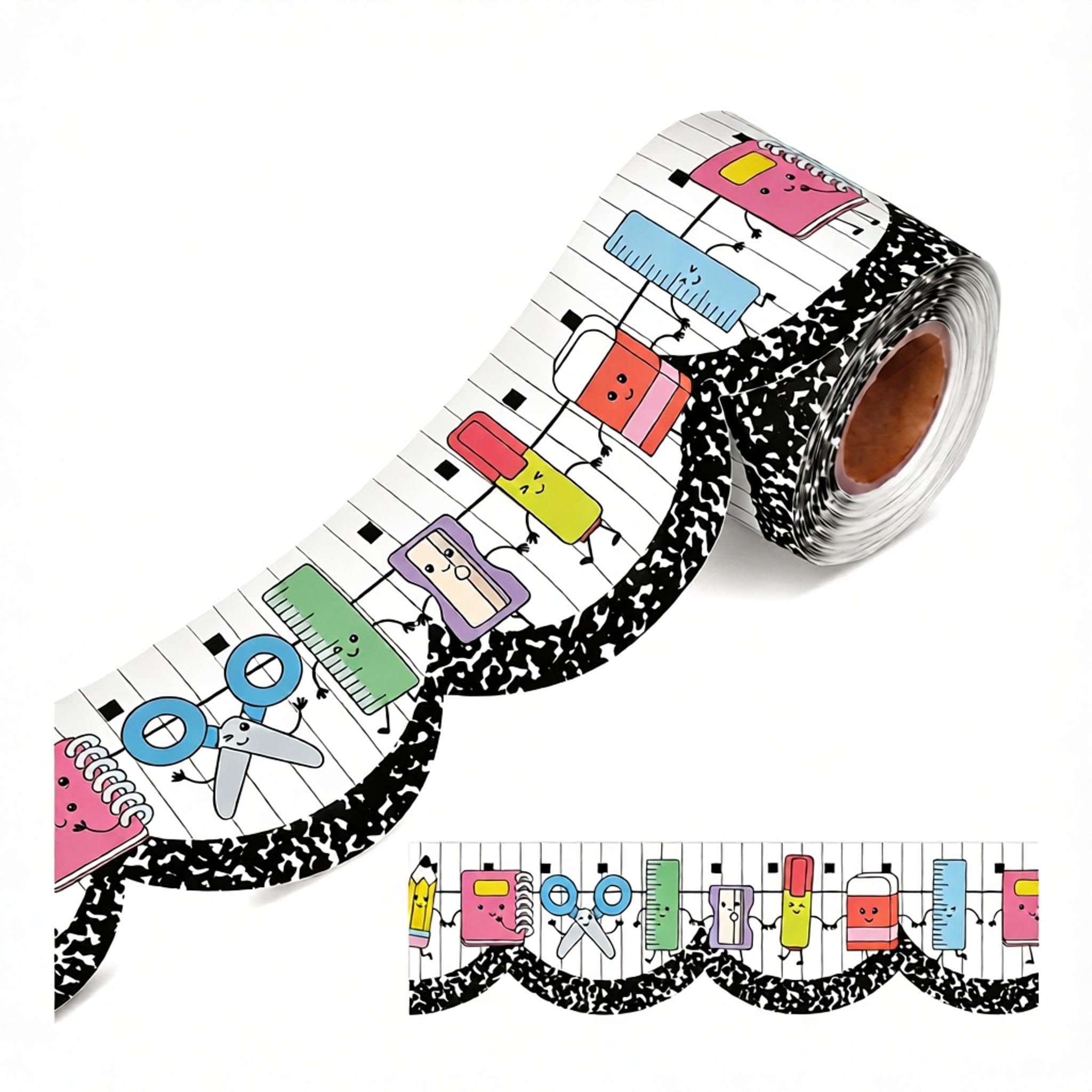 10M/Roll Corrugated Display Borders for School Classroom Decorations Black Border Rolls for DisplaysBorder Rolls CorrugatedBacking Paper Corrugated Cardboard Roll for Wall Displays School (Color-4)