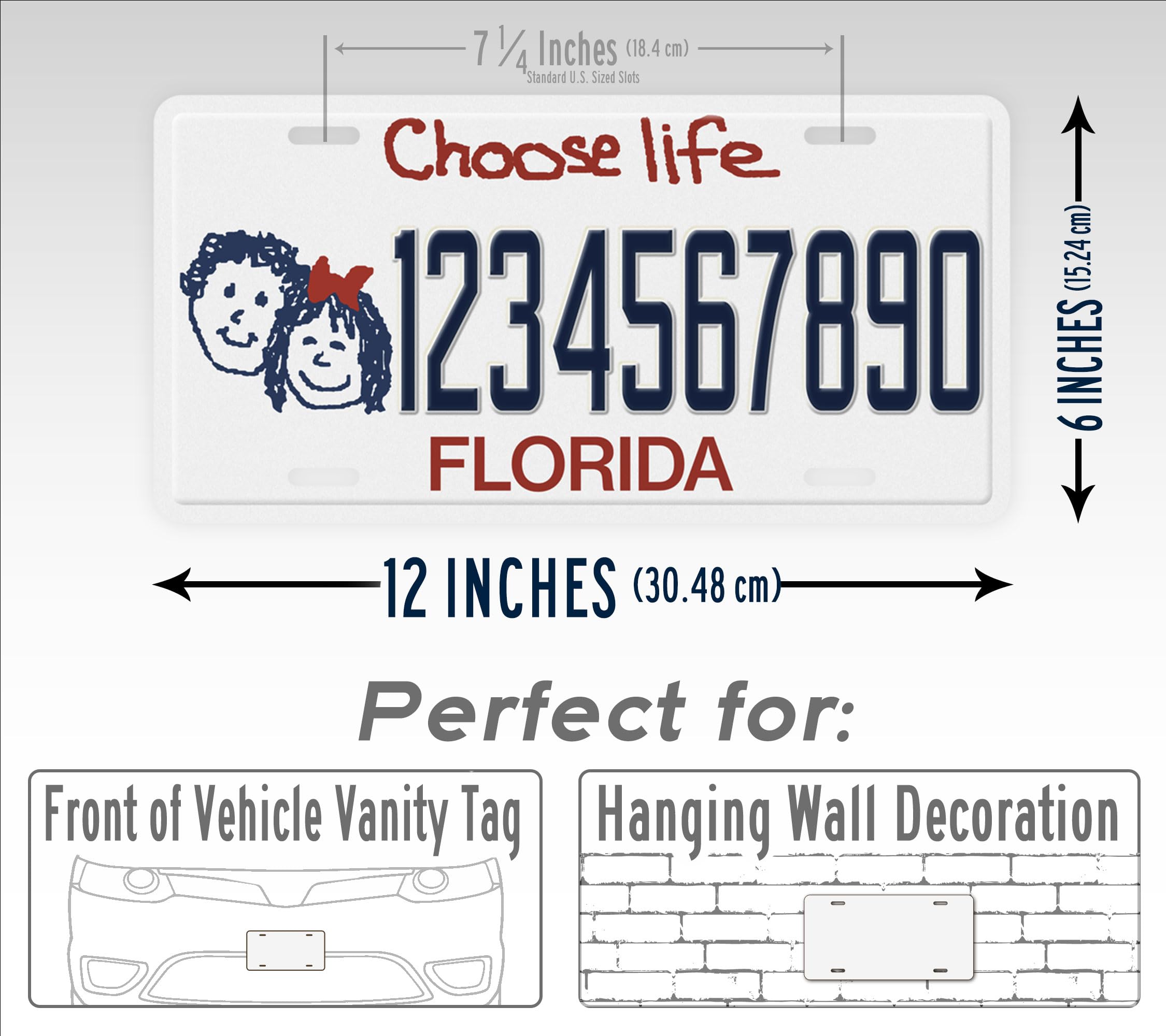 Choose Life Personalized Florida License Plate Pro Life FL Custom Auto Tag