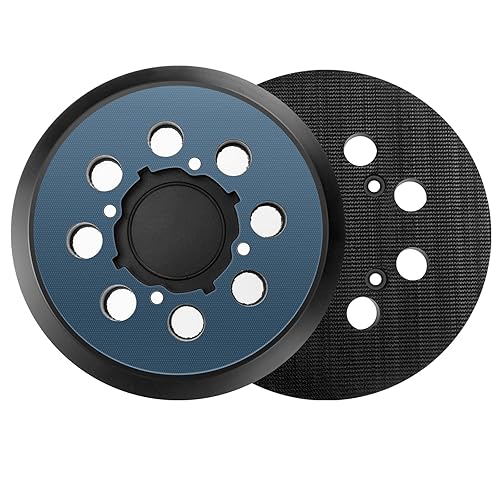 Miniatura 8 de Paquete de 5 almohadillas de lijado de repuesto para Dewalt de 5 pulgadas, 8 agujeros, gancho y bucle DWE64233 y N329079, almohadilla de respaldo de