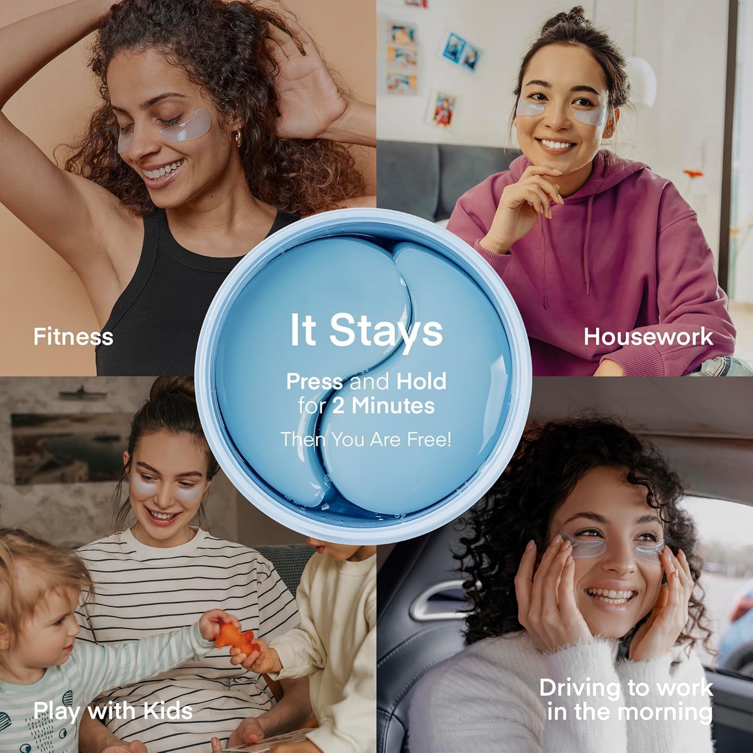 Terez & Honor Under Eye Patches for Dark Circles - 60 Korean Hydrogel Masks for Puffiness, Bags, Wrinkle with Caffeine, Hyaluronic Acid, Niacinamide - Undereye Hydrating & Cooling, Vegan, No Fragrance - Image 6