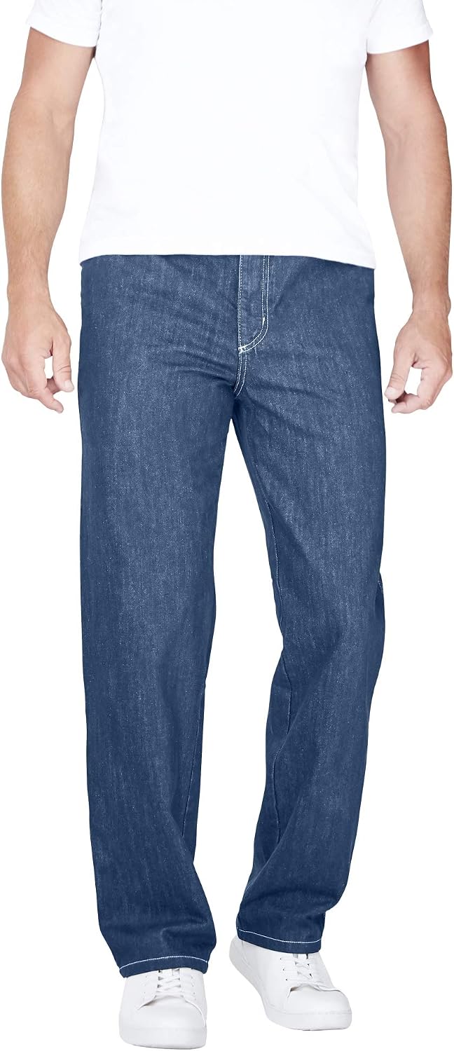 Liberty Blues by Kingsize Men's Big & Tall Loose-Fit Side Elastic 5-Pocket Jeans