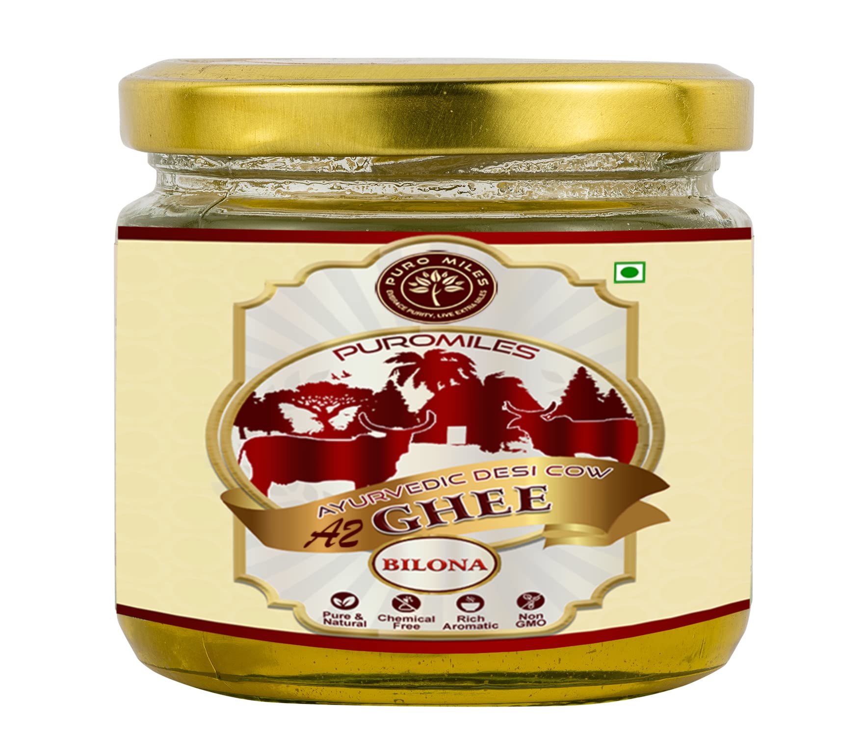 Puro Miles A2 Cow Ghee | 200 ml | Vedic Bilona Method | Pure, Organic Desi Ghee from Kankrej Cow | Forest Grass-Fed | Curd-Churned | Ideal for Cooking and Puja (B0BJQVJ2RL) Amazon Price History, Amazon Price Tracker