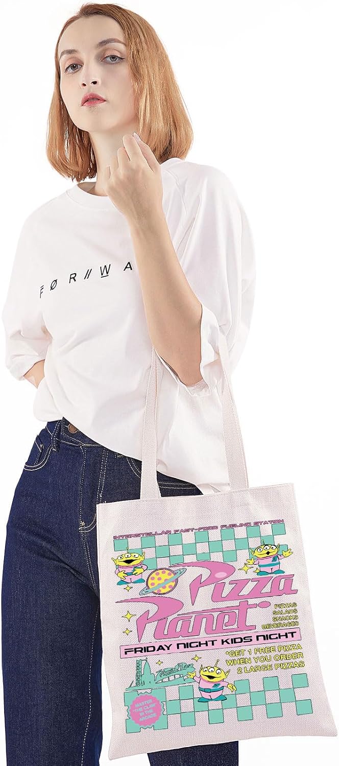 WZMPA Three Eyes Alien Tote Bag Toy Movie Fans Gift Pizza Planet Alien Shopping Handbag Three Eyes Alien Merchandise image 5