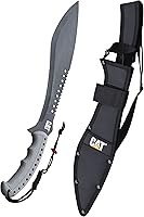 CAT 19 Inch Machete with Shoulder Strap Sheath - 12.5" Stainless Steel Blade, Ergonomic Grip for Camping, Brush Clearing & Outdoor Chopping