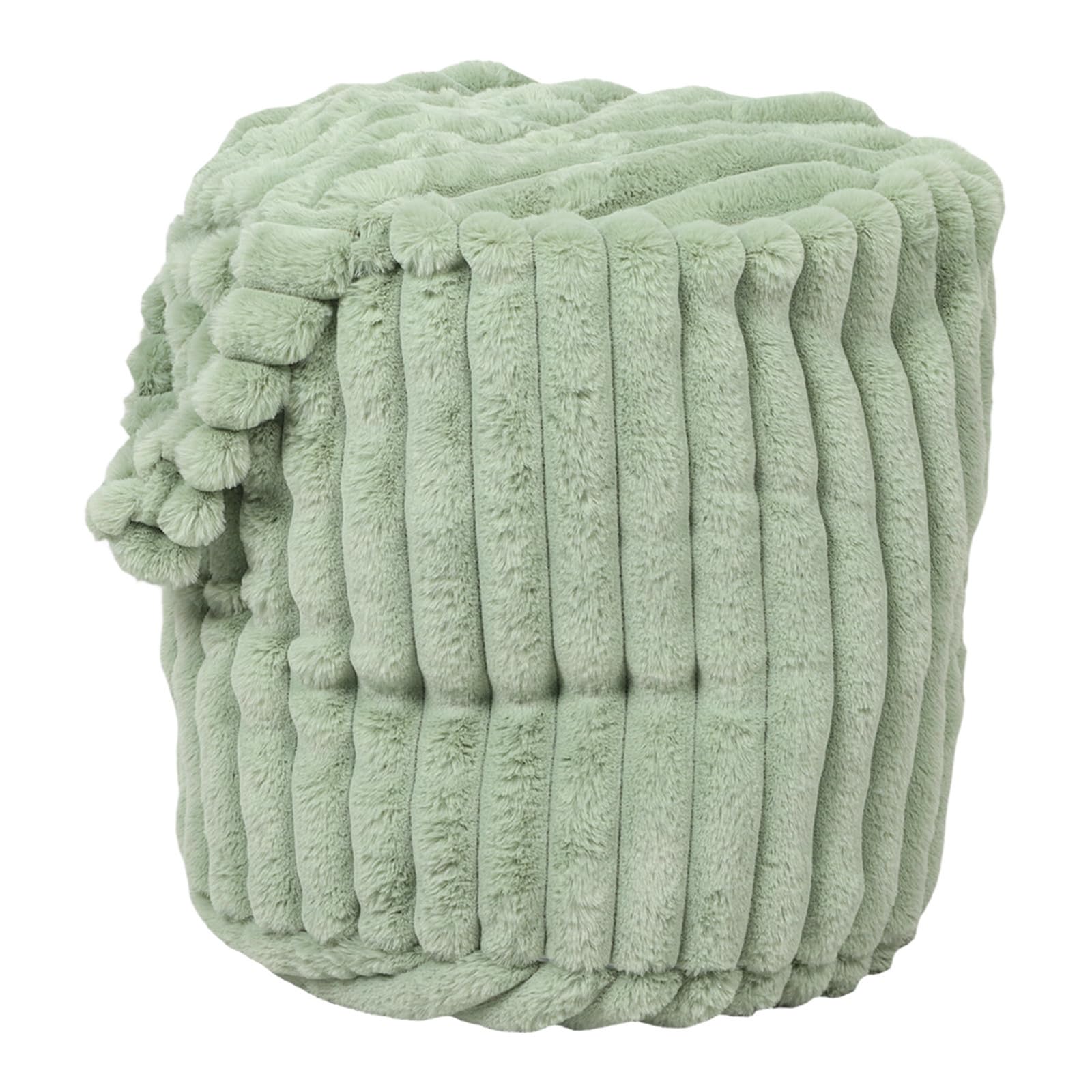 Housse de tabouret ronde flanelle pour table basse et chambre