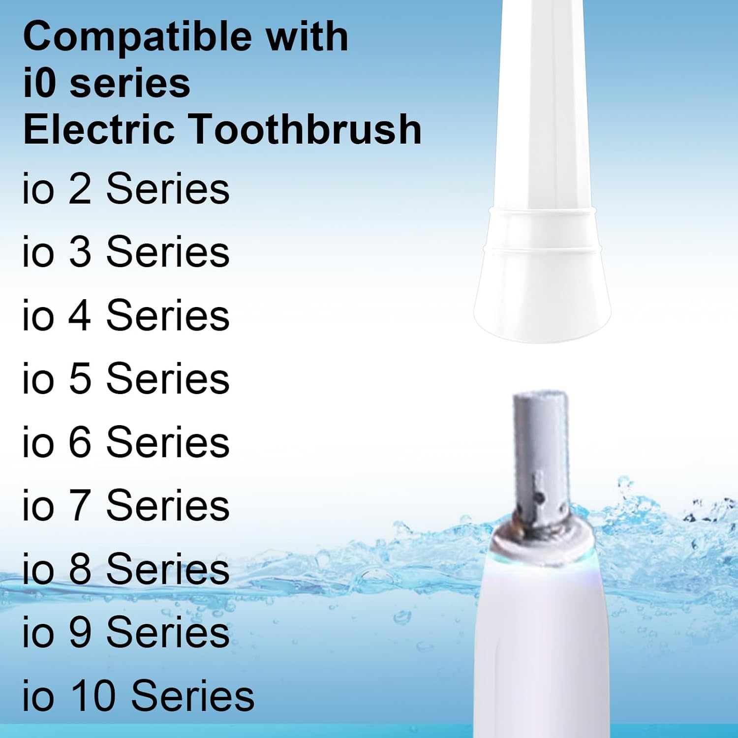 iO Replacement Heads Compatible with Oral b iO 2/3/4/5/6/7/8/9/10 Series Electric Toothbrush,Toothbrush Heads with Medium-Hard Bristles for Plaque Removal & Teeth Care,White