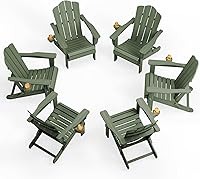 Vista 29 de Juego de sillas Adirondack plegables KINGYES de 2, Silla plegable Adirondack de HDPE para todo clima, Café