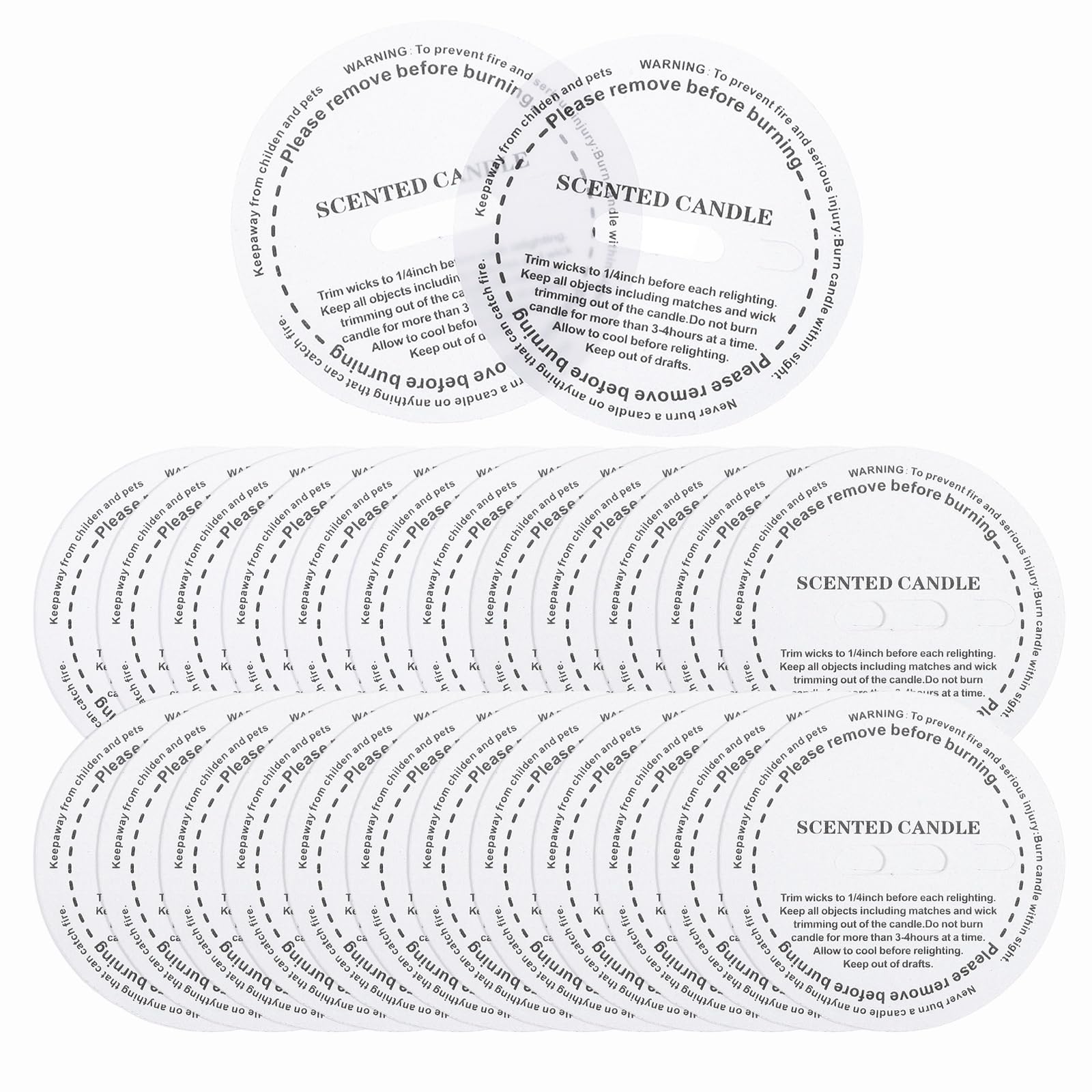 sourcing map 60 Pcs Candle Dust Covers, 4cm/1.6" Round Printed Translucent Candles Drip Protectors Lid Accessories Letter Pattern for Craft Fragrance Making Jars Boxes Packaging