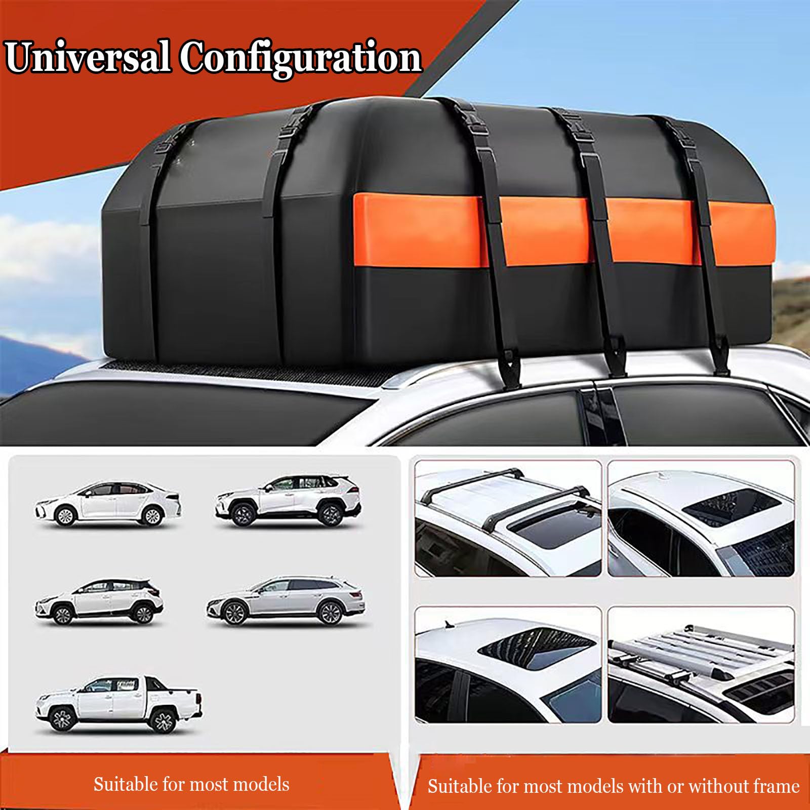 Auto Dachbox für Peugeot 1007 104 106 107 108 2008 204 205 206 207 208 3008 301 304 305 306 307 308 309, 600L 21 Kubikfuß Faltbare Dachtasche Gepäckbox Dachboxen, Wasserdichte Reißfeste Dachkoffer