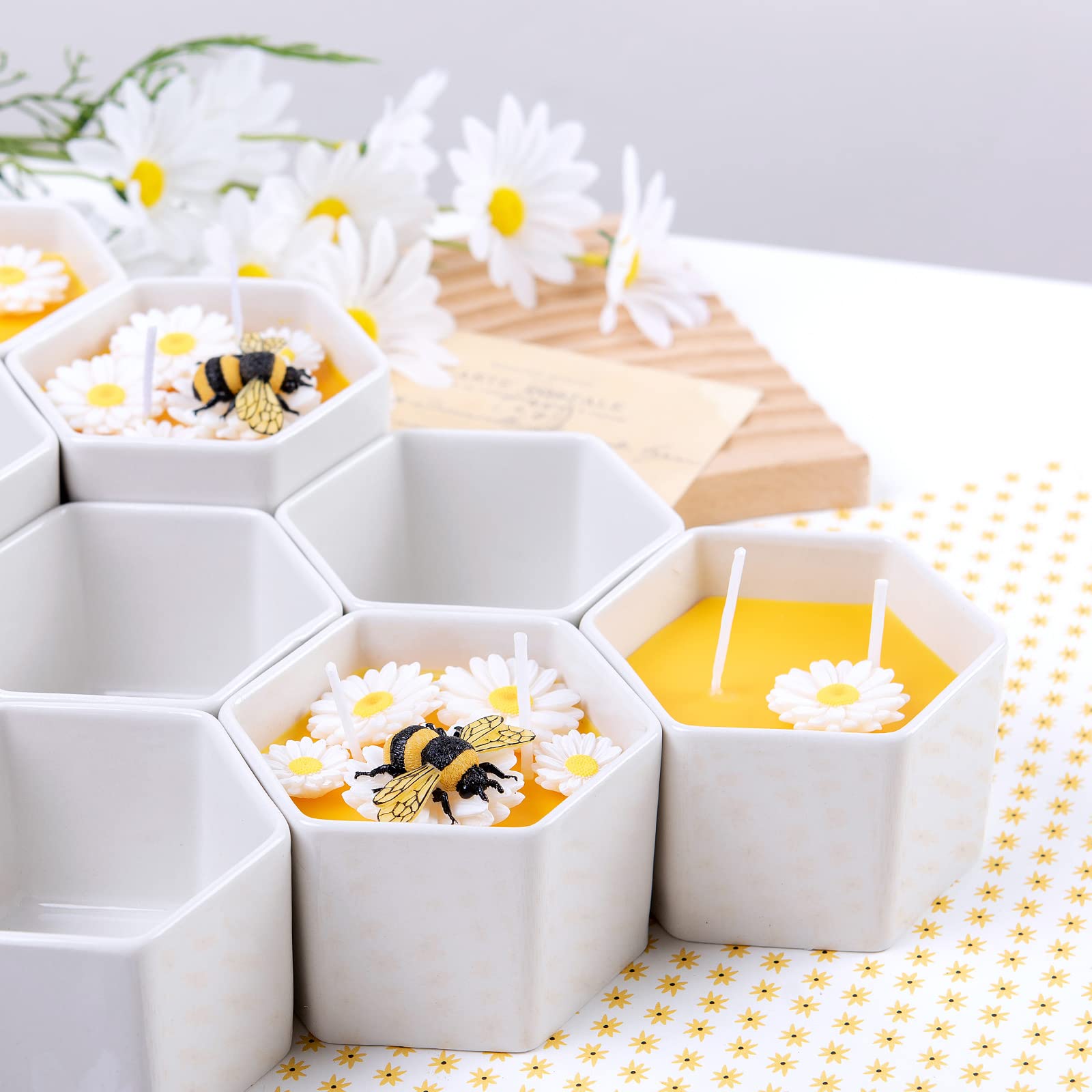Duftkerze in Honigmilchschale, Soja-Kerze für Frühlingsgeschenk