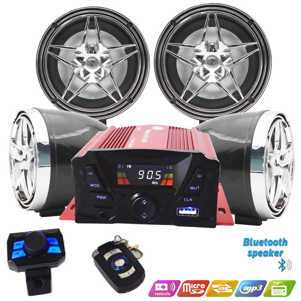 12V Motorcycle Waterproof FM USB 4 