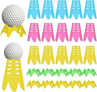 Golf Simulator Tees Golf Mat Tees: 25pcs Plastic Golf Tees, Indoor Golf Tees, Golf Simulator Accessories, Simulator Golf Tees for Winter Turf and Driving Range Home Training Golf Tees (Mixed Color)
