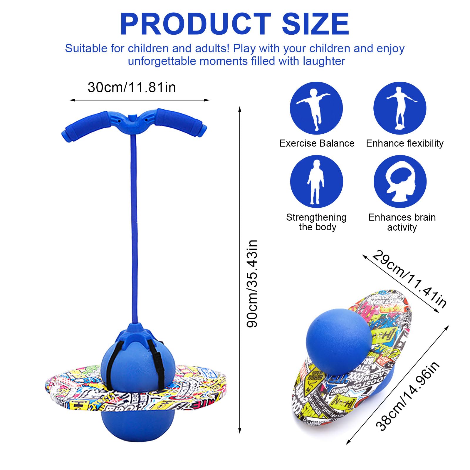 Pogo Ball con asas, Pogo Stick pelota de saltar para niños, barra de saltar con bomba de aire, pelota de entrenamiento de equilibrio, juego de saltar, regalo para niños a partir de 6 años