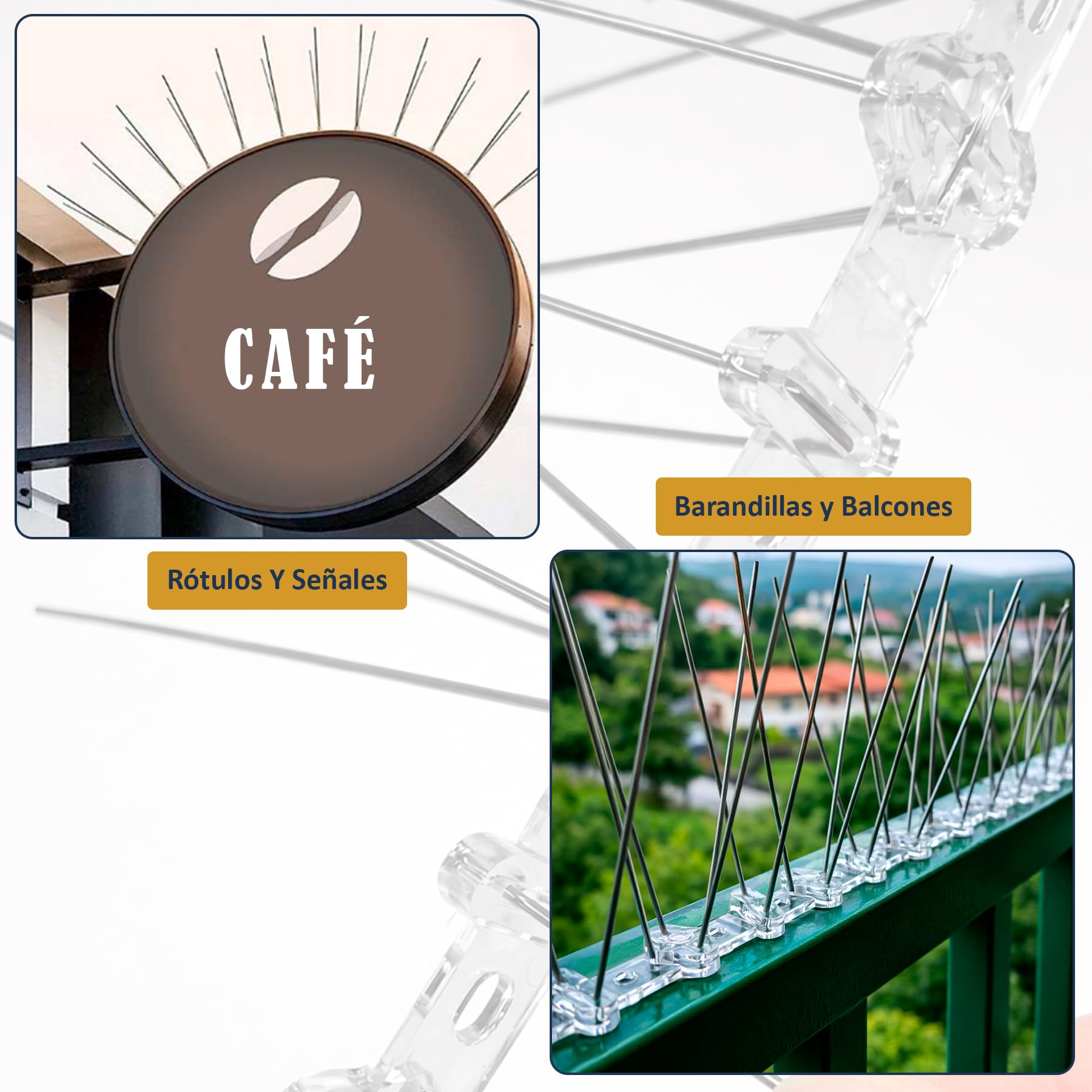 Cia&Co Taubenabwehr Spikes Edelstahl Modular – Flexibles Taubenabwehrsystem mit Vorperforierung alle 5 cm – Vogelabwehr für Balkon, Terrasse, Fassade und Dach (15 Meter)
