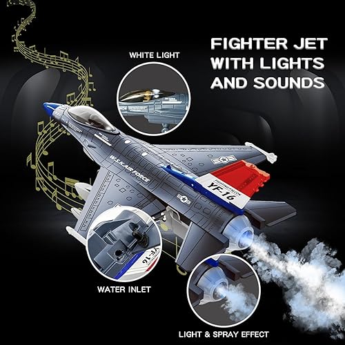 Miniatura 4 de OTONOPI Fighter Jet Toy F-16 Jets de juguete para niños, avión militar del ejército de la fuerza aérea, juguete de caza de metal fundido a presión