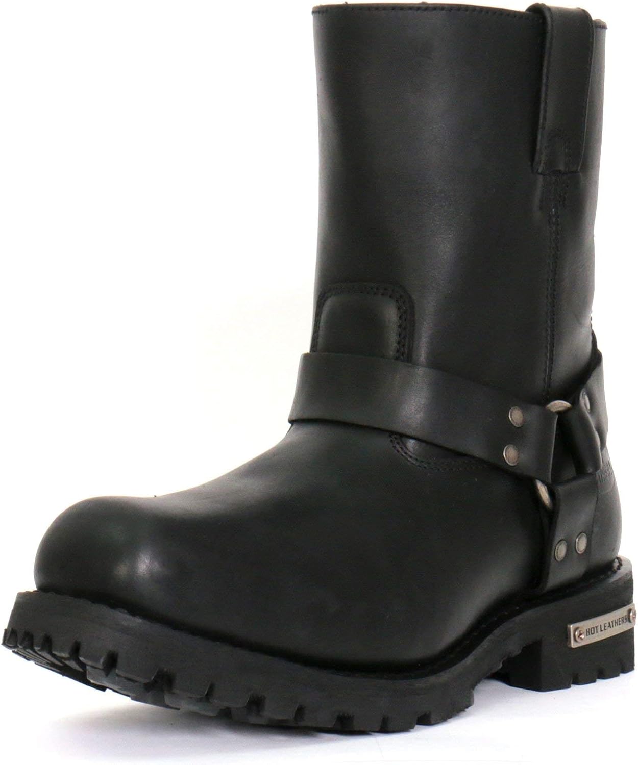 Hot Leathers BTM1004 Men's Black 8-inch Short Harness Leather Boots with Lug Sole - 12 - Image 5