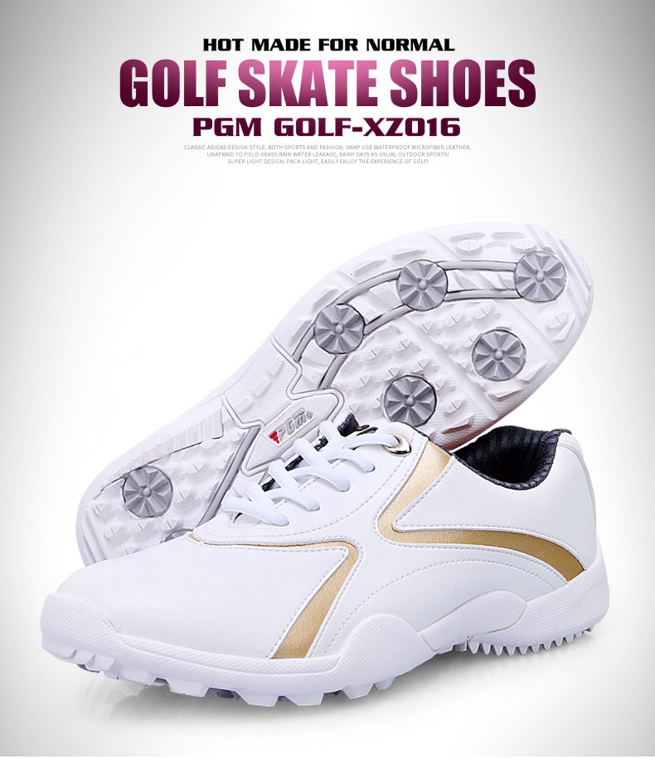 PGM Chaussures de Golf extérieur Respirant Femmes Sneakers