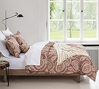 Vista 5 de DAUAOTO Juego de funda de edredón tamaño Queen, funda de edredón de 90 x 90 pulgadas + 2 fundas, juego de ropa de cama de algodón con estampado