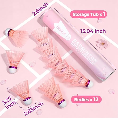 Miniatura 3 de HIRALIY 12/24 Pack Badminton Birdies Nylon, Durable Shuttlecocks for Backyard & Baseball Batting Practice, Wind Resistant Yellow/Pink Bulk Ball Set