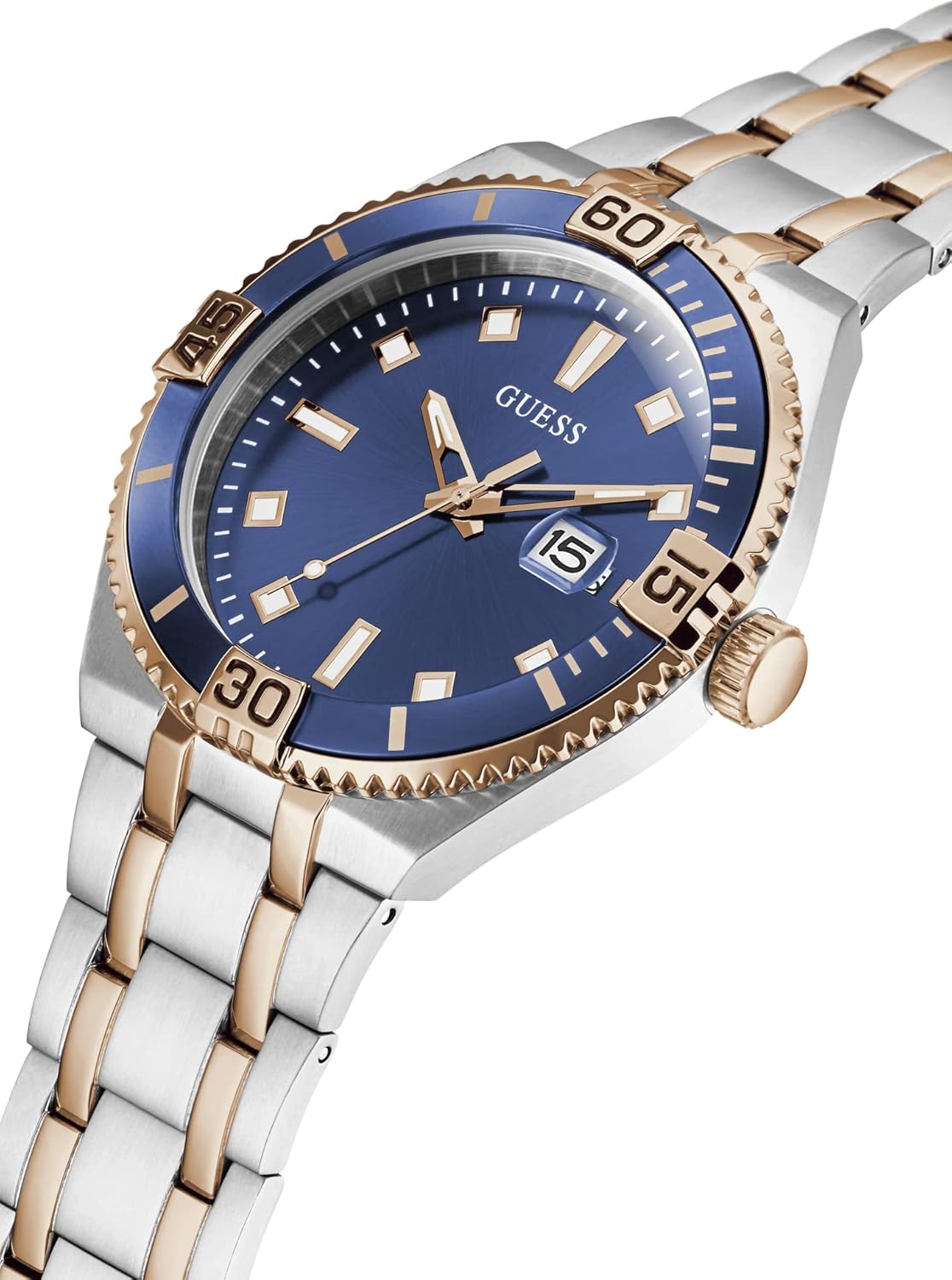 Miniatura 5 de GUESS Reloj de 3 manecillas de 1.772in con fecha, plateado