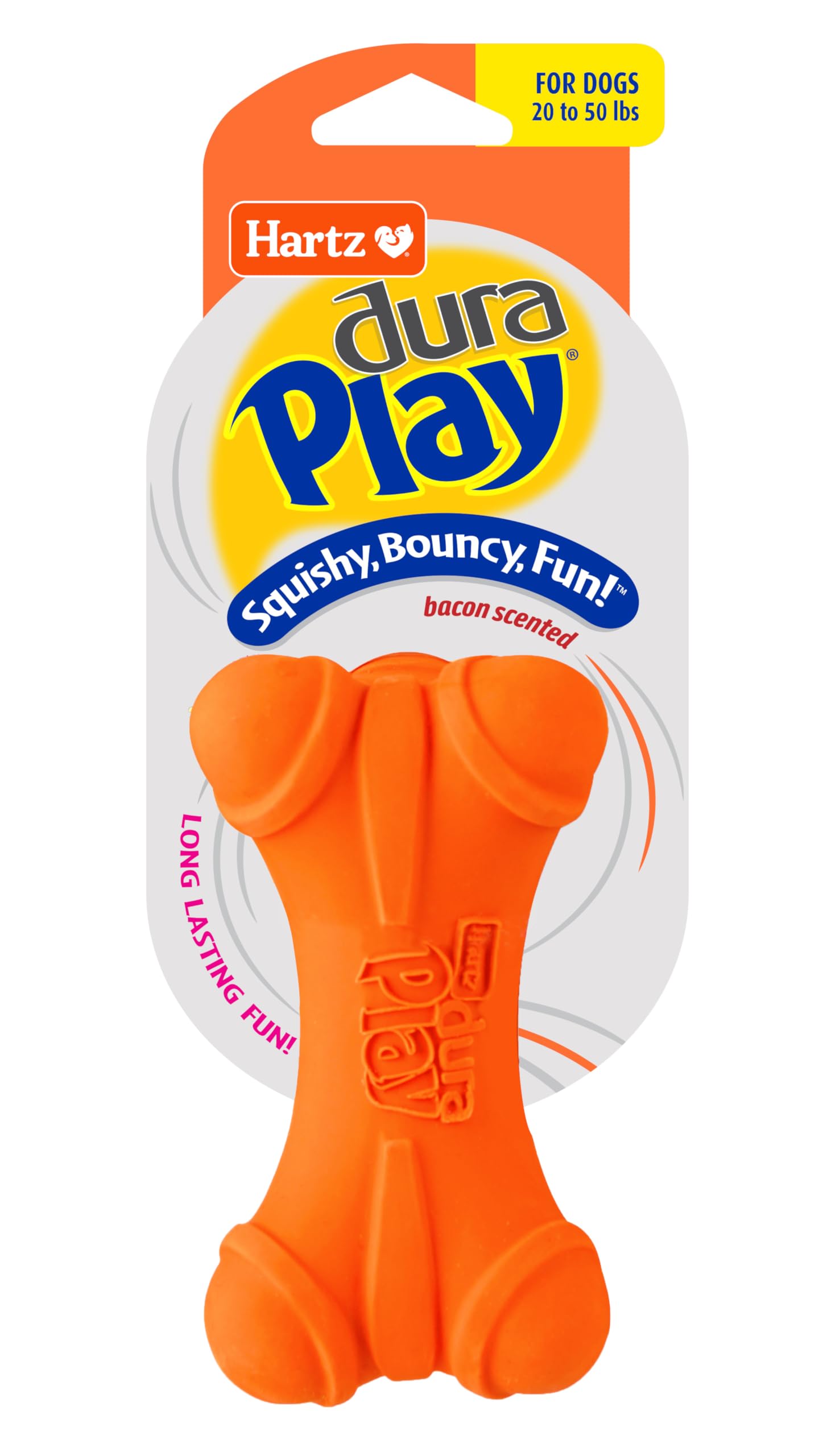 Hartz Dura Play Bacon Scented Bone Dog Toy - Medium - 32700992828