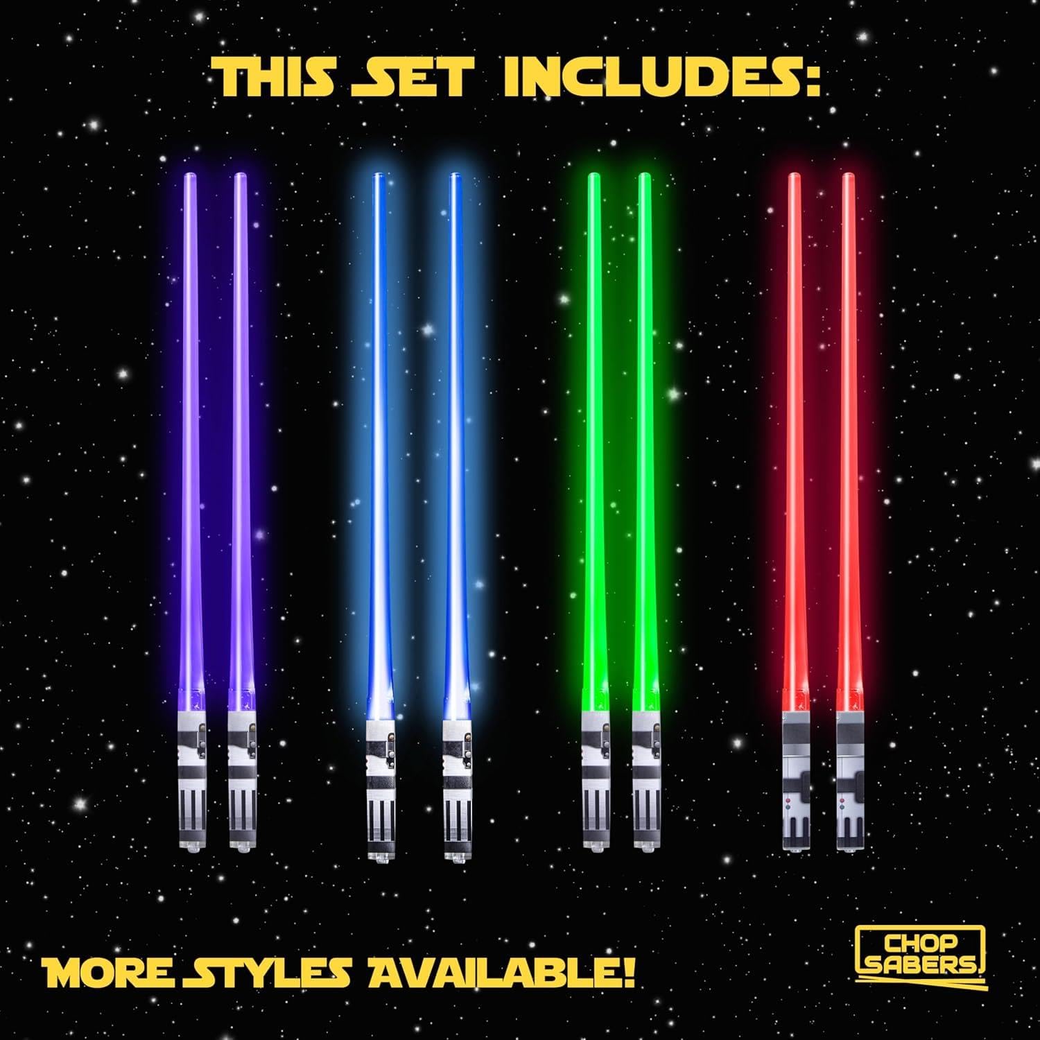Valkyrie 8 Parça LED Işıklı Chopstik Işık Kılıcı Yemek Çubukları Star Wars Tema Çöpstik