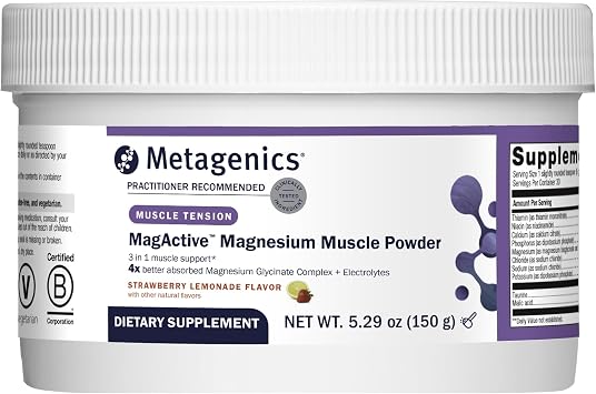 Metagenics MagActive Magnesium Muscle Powder, Strawberry Lemonade, 150 g