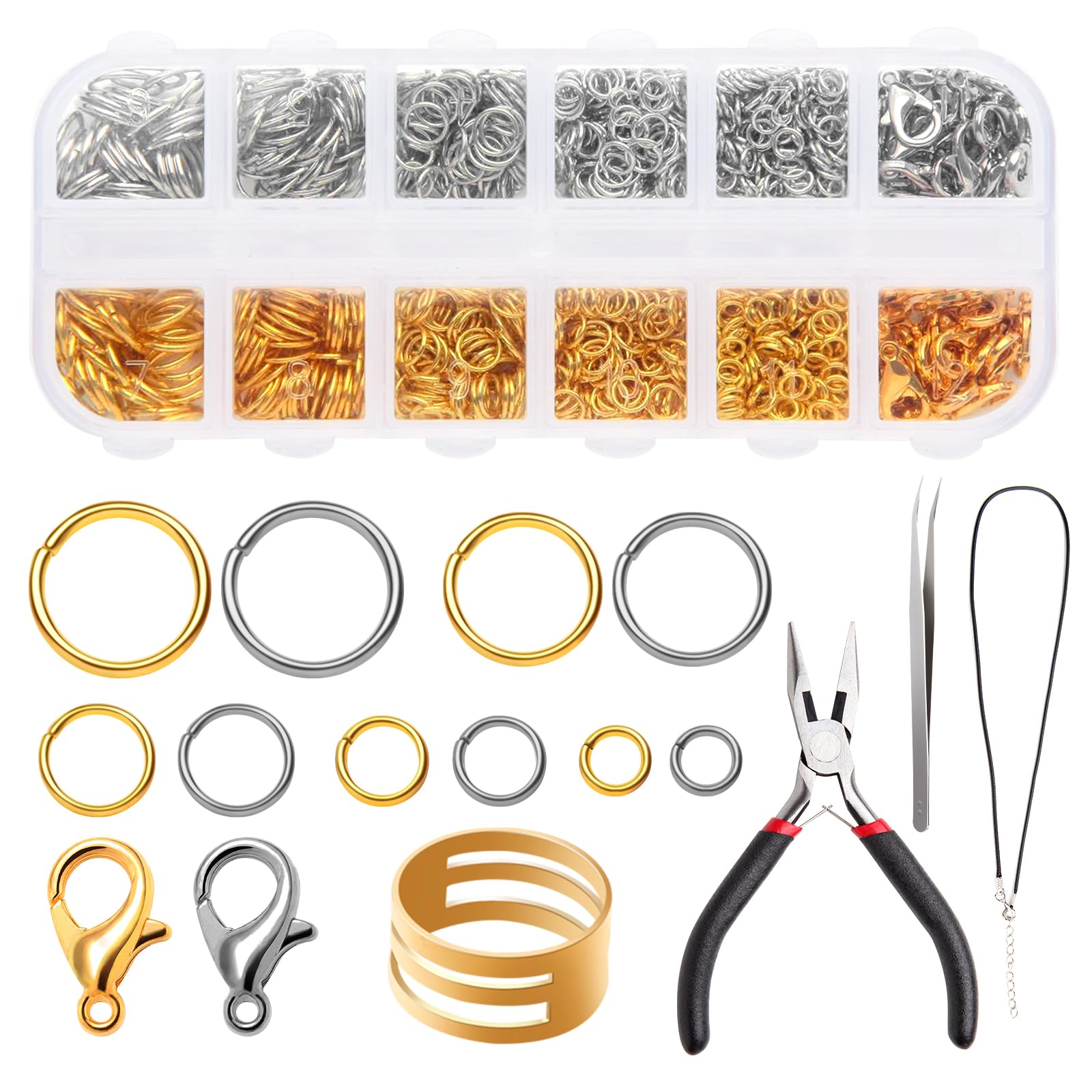 Chiusure A Moschettone E Anellini Per Gioielli Fai Da Te - 120+160 Pezzi, Oro E Argento - Foto 10