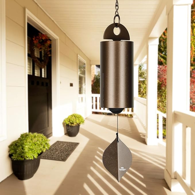 Whether you hang it in your garden, on your patio, or by your porch, the Woodstock Wind Chimes Heroic Windbell will add a touch of beauty and charm to your outdoor environment. Its medium size makes it versatile and easy to incorporate into your outdoor decor. Enjoy the calming sound of this wind chime as it gently sways in the breeze, creating a peaceful and relaxing atmosphere in your outdoor space. Description by ChatGPT.