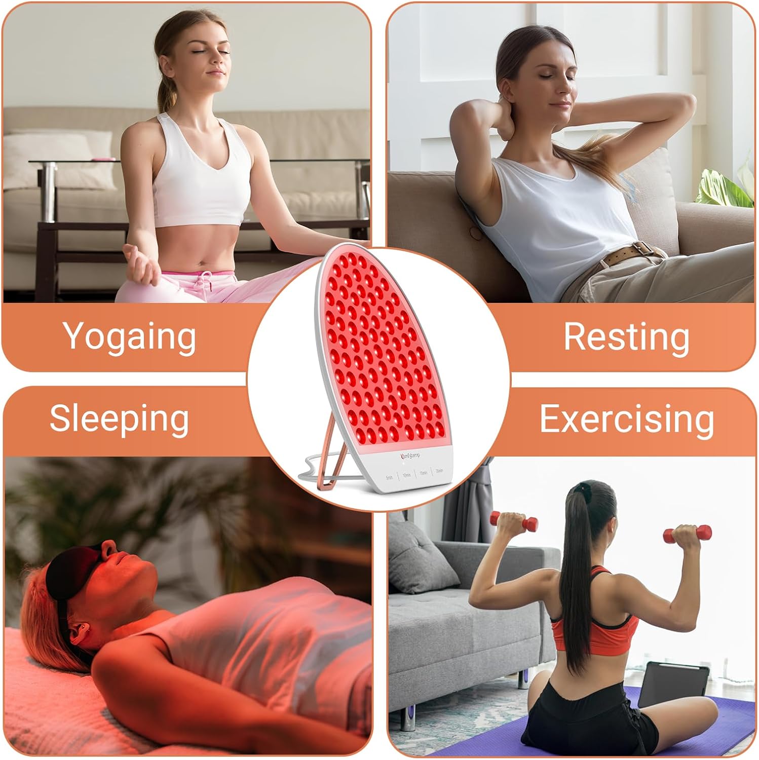 Red Light Therapy for Face and Neck, Near Infrared Light Panel with Adjustable Stand for Body, Red Light Therapy Lamp with 84 LEDs with Timer, 660nm & 850nm - Image 4