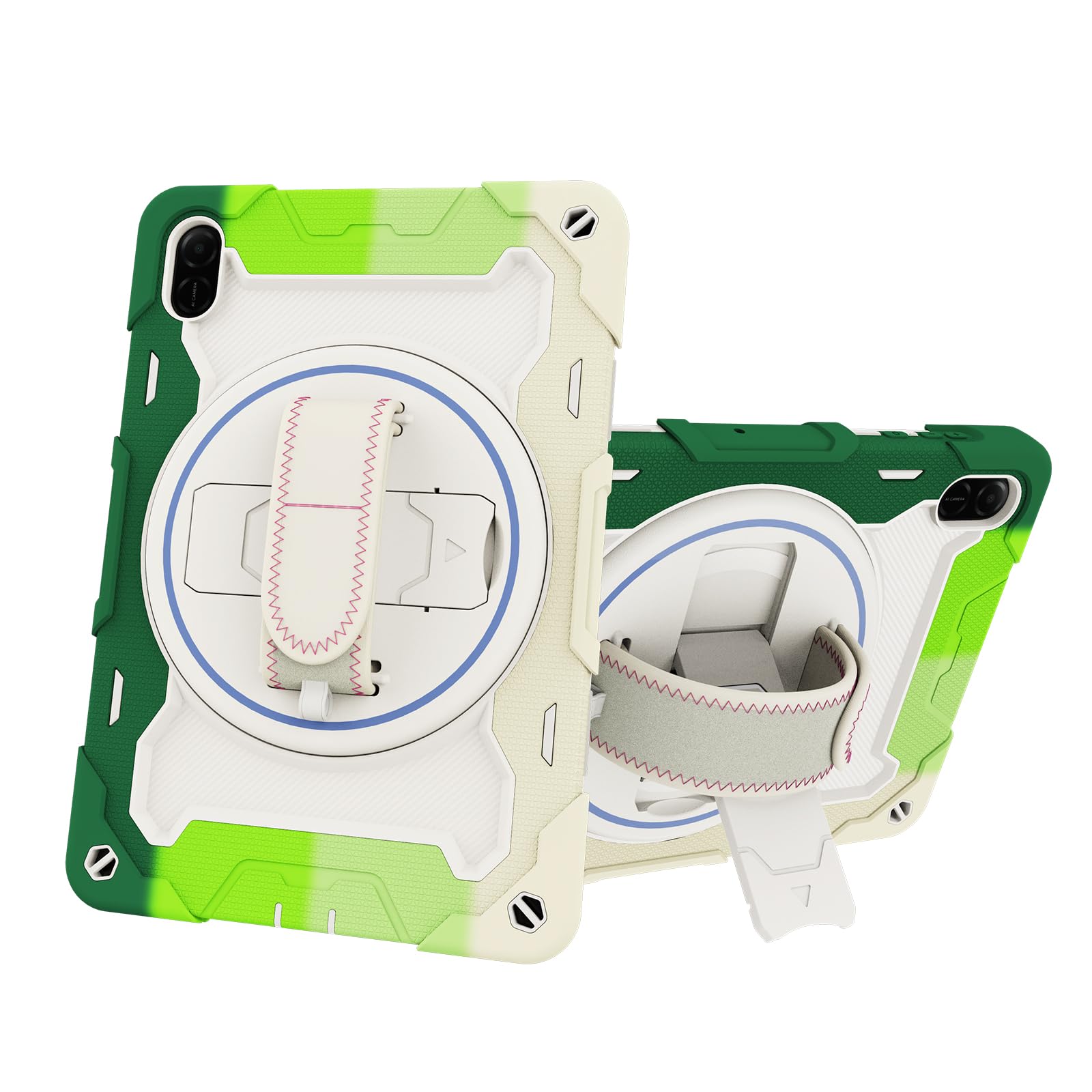 Custodia per tablet Honor Pad X8A da 11 pollici, custodia antiurto in silicone resistente per bambini, con portapenne, tracolla, supporto pieghevole girevole, cinturino da polso