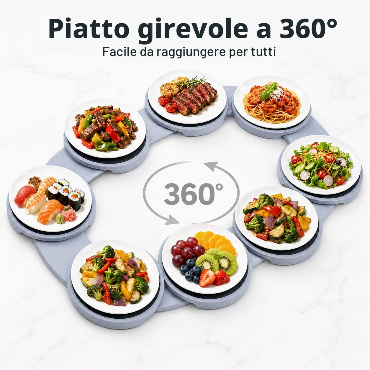 Tavolo Girevole Piatto Da Portata Rotondo Organizzatore Per Cibo A 360° Multifunzionale Riutilizzabile Portatile Vassoio Organizer Rotante Per Alimenti