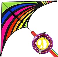Vista 1 de Mint's Colorful Life Easy to Fly Delta Kite and Kite - Bobinador de carrete con cuerda de 600 pies