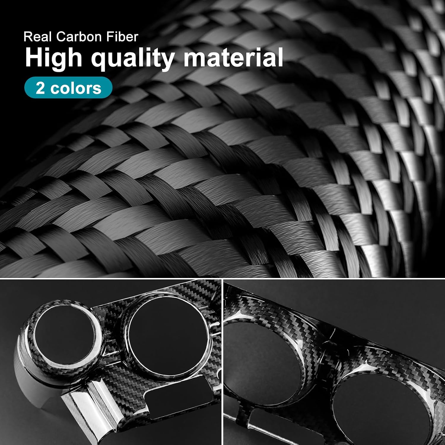 AIRSPEED Hard Carbon Fiber for Toyota GR86 Subaru BRZ 2021 2022 2023 2024 2025 Car Air Conditioner Button Frame Cover Center Console Panel Interior Trim Accessories, Black