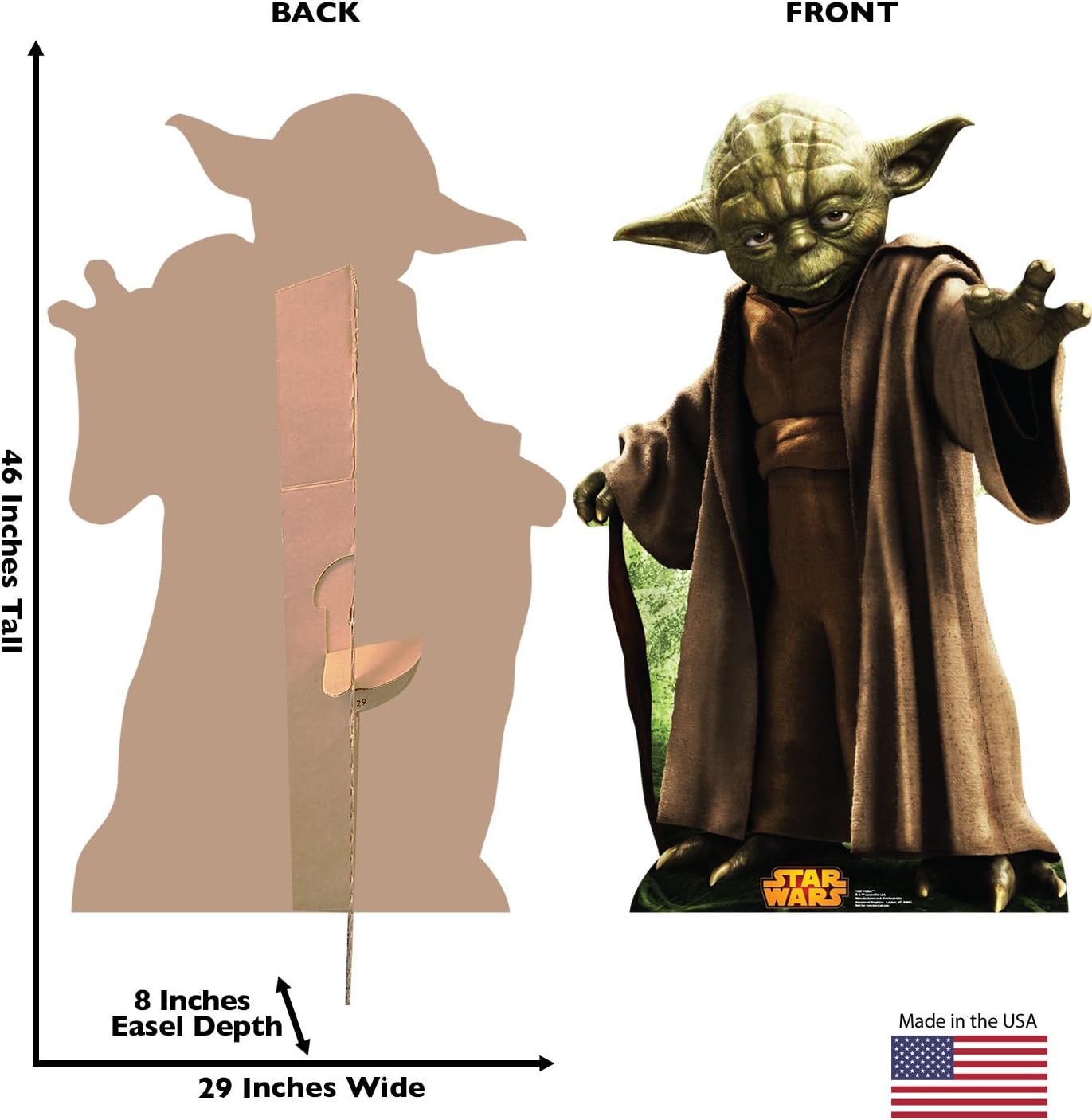 Cardboard People Yoda Life Size Cardboard Cutout Standup - Star Wars Classics Retouched