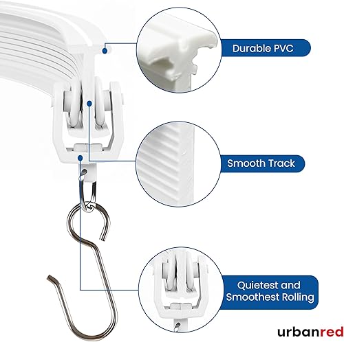 Miniatura 4 de UrbanRed Riel de cortina de techo flexible y flexible, montaje de 22.9 pies (23.0 ft) para riel con sistema de rieles de cortina, divisor de