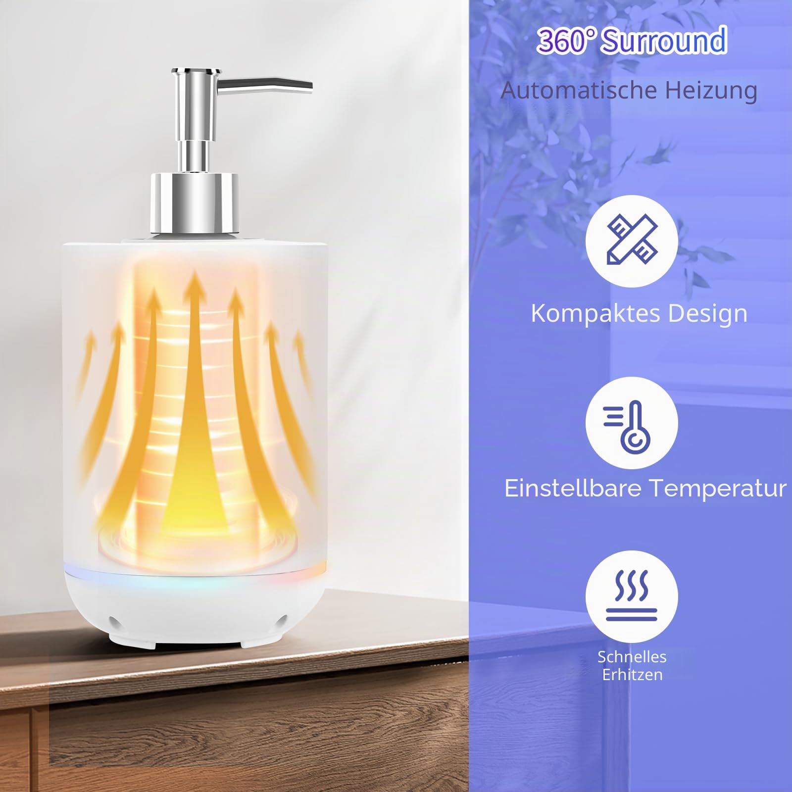 Massage Öl Wärmer, iklestar Massage Öl Flasche Digital-Heizung Gerät mit Atmosphäre Licht, Elektrische massageöl erwärmer Creme beheizt Spender Gua Sha Roller Kit für Spa, Salon und Home Use, Weiß