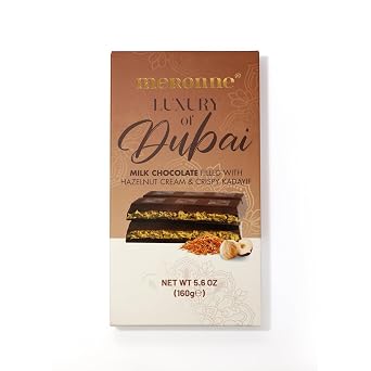Meronne Dubai Chocolate Bar 5.64oz - Milk Chocolate with Hazelnut Cream & Crispy Kadayif
