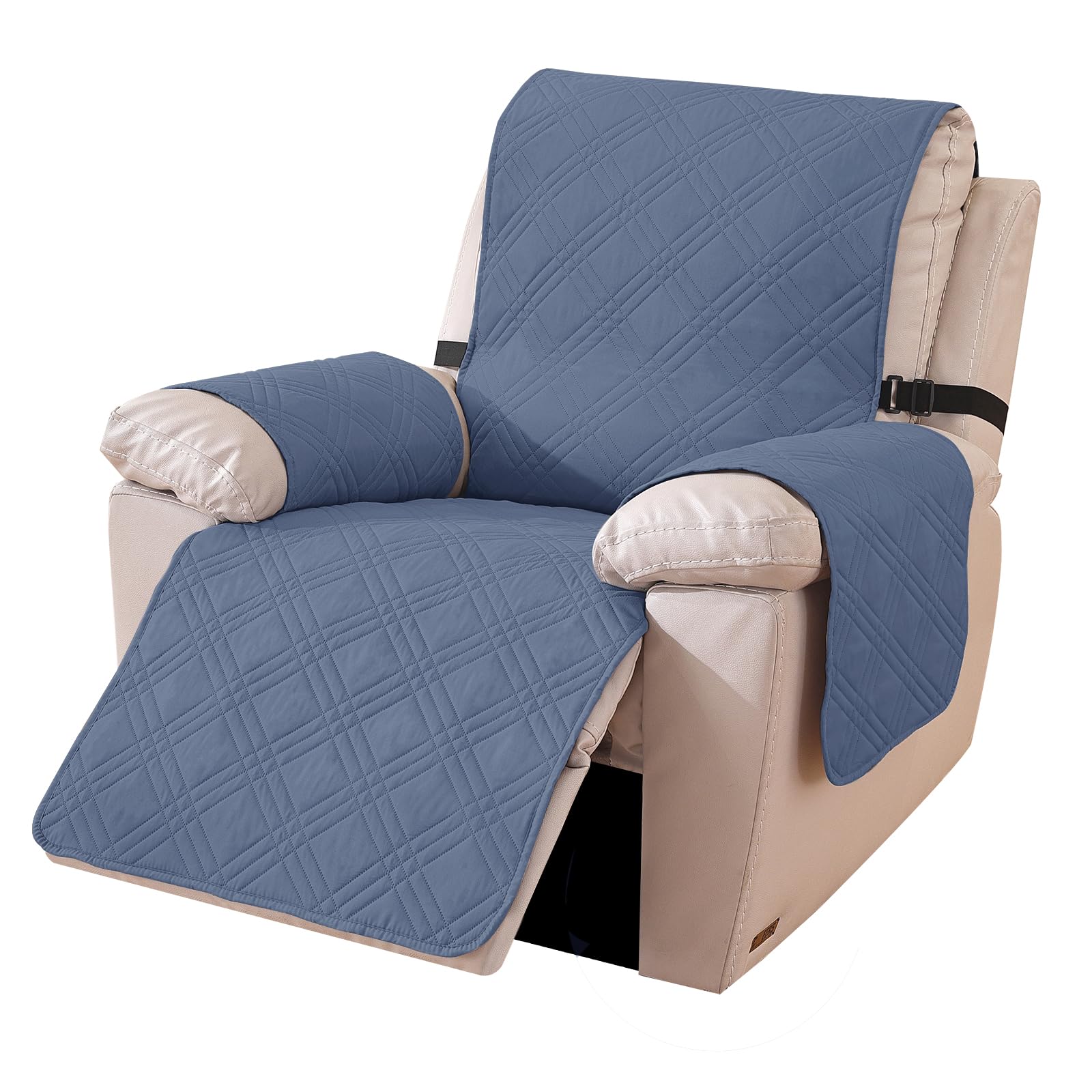 Ystyle Funda Sillon Relax Reclinable, Fundas Sofa Relax Reversible, Funda Butaca Reclinable Antimanchas Antideslizante, Funda Sofa 1 Plaza Gatos Lavable (1 Plaza, Azul Gris + Gris Claro) Global Recycled Standard Global Recycled Standard Global Recycled Standard