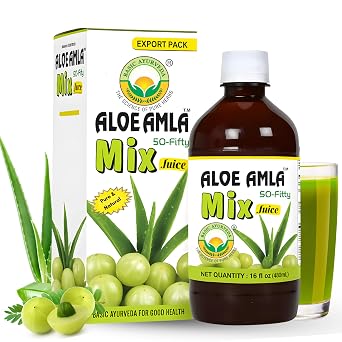 Basic Ayurveda Aloe Vera & Amla Herbal Mix Juice | 16.23 Fl Oz 480ml