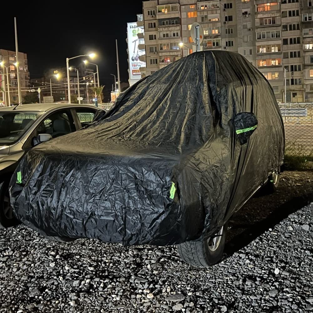 Bâche Voiture Étanche Housse De Voiture SUV Universelle Intérieur Extérieur Coupe-Vent Anti-Poussière Soleil Pluie Protection Neige UV Argent Housse De Voiture M/L/XL/XXL Housses pour auto ( Color : G