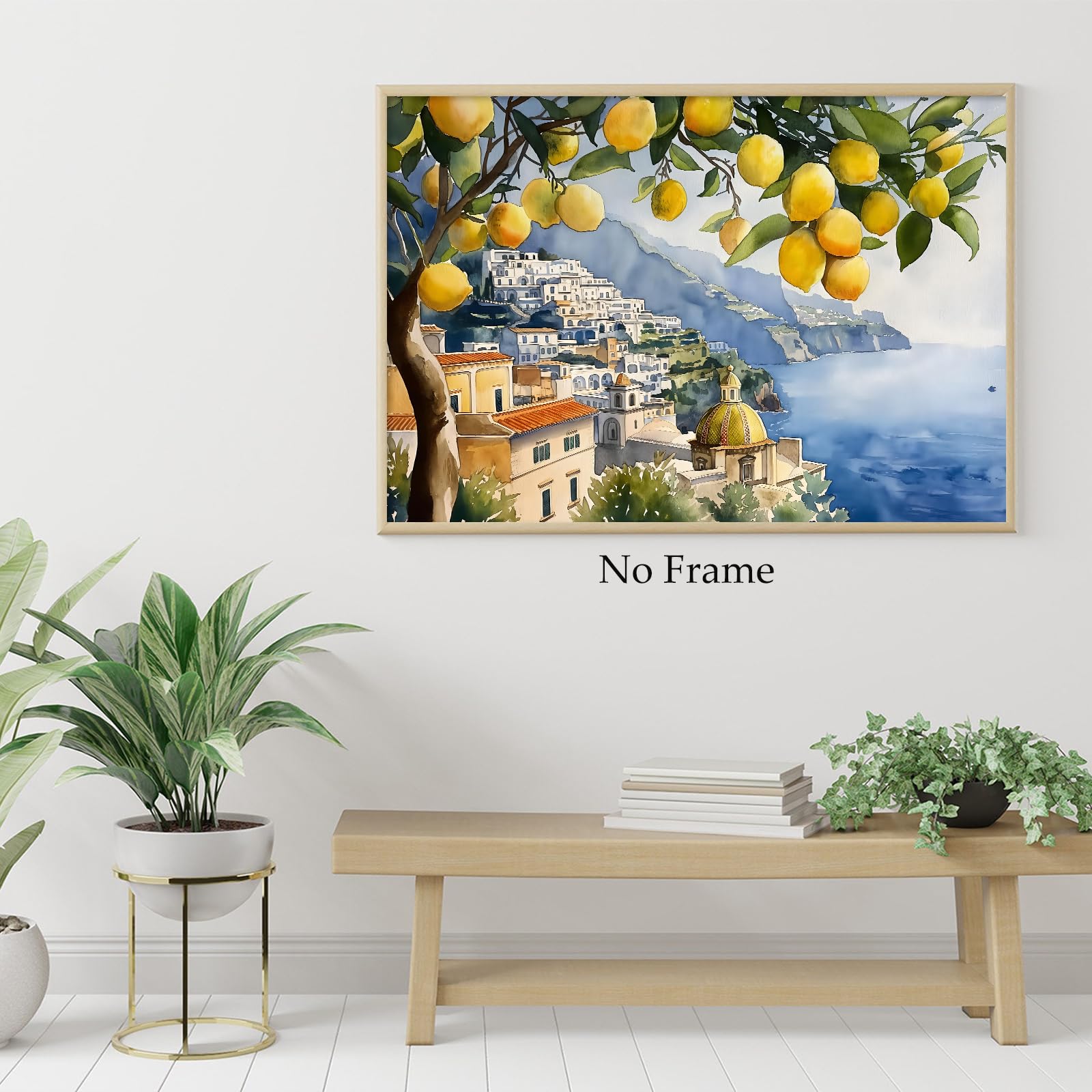 Amazon.com: Lemon Tree Canvas Wall Art Beach Landscape Painting