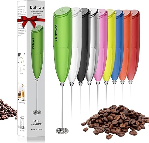 Miniatura 7 de Batidora de mano para espuma de leche para café - Espumador Dutewo manual para café con leche, batidor eléctrico para bebidas, mini espumador para