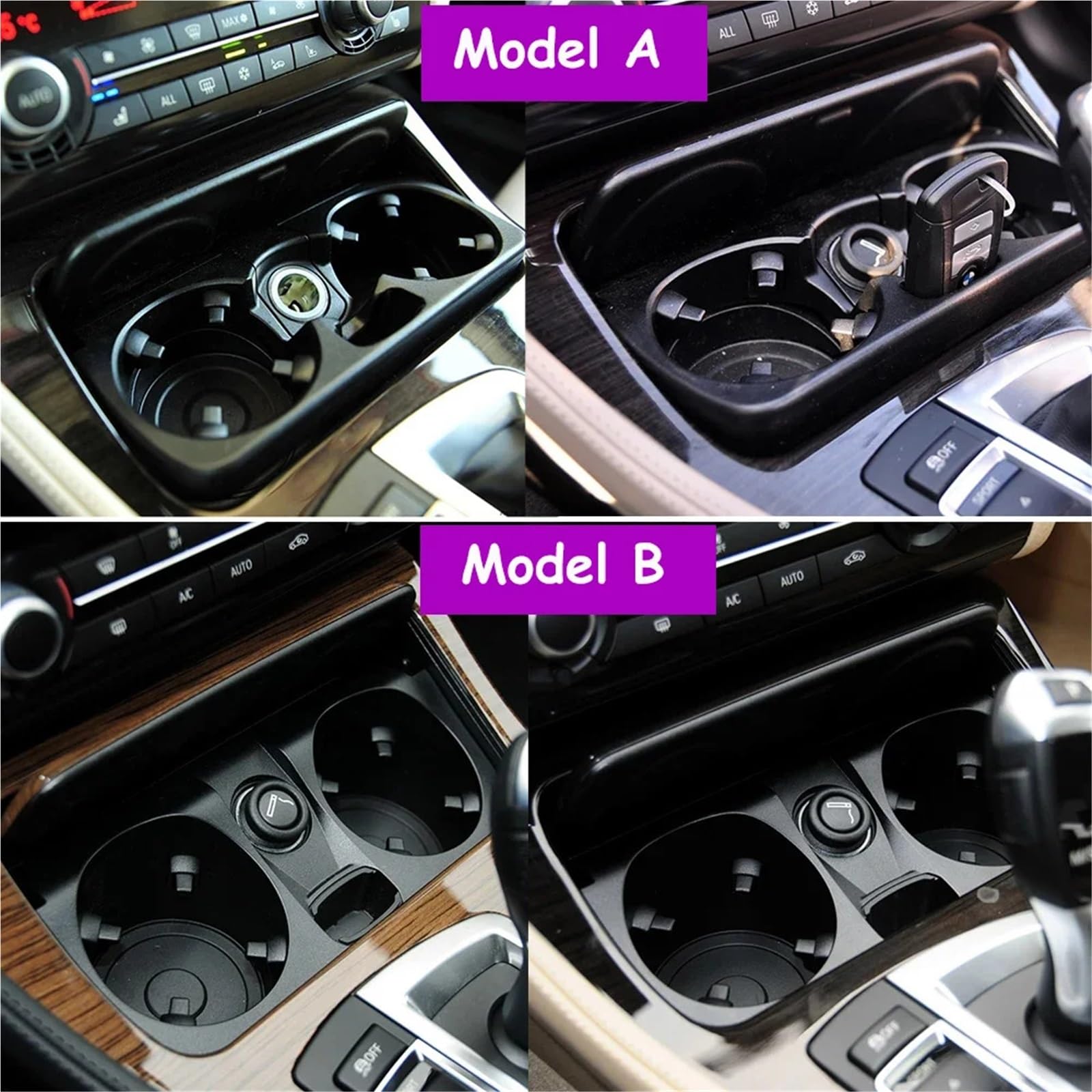 Konsola Środkowa Uchwyt na kubek z wodą na środkową konsolę samochodową BMW serii 5 F10 F11 F18 523 528 530 535 540 51169256131(Model A)