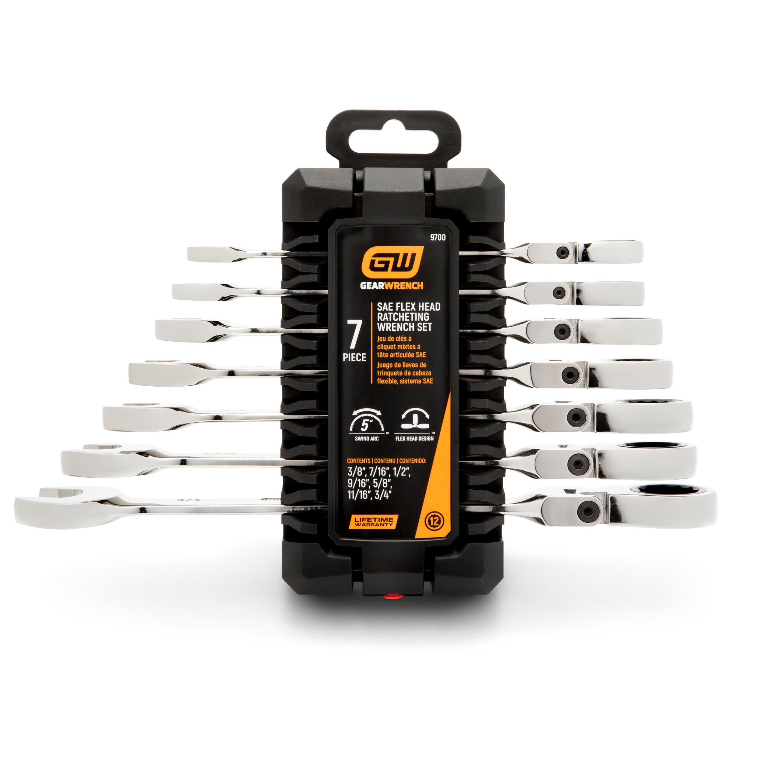 GearWrench Lot de 7 clés mixtes à cliquet 12 pt. SAE - 9700