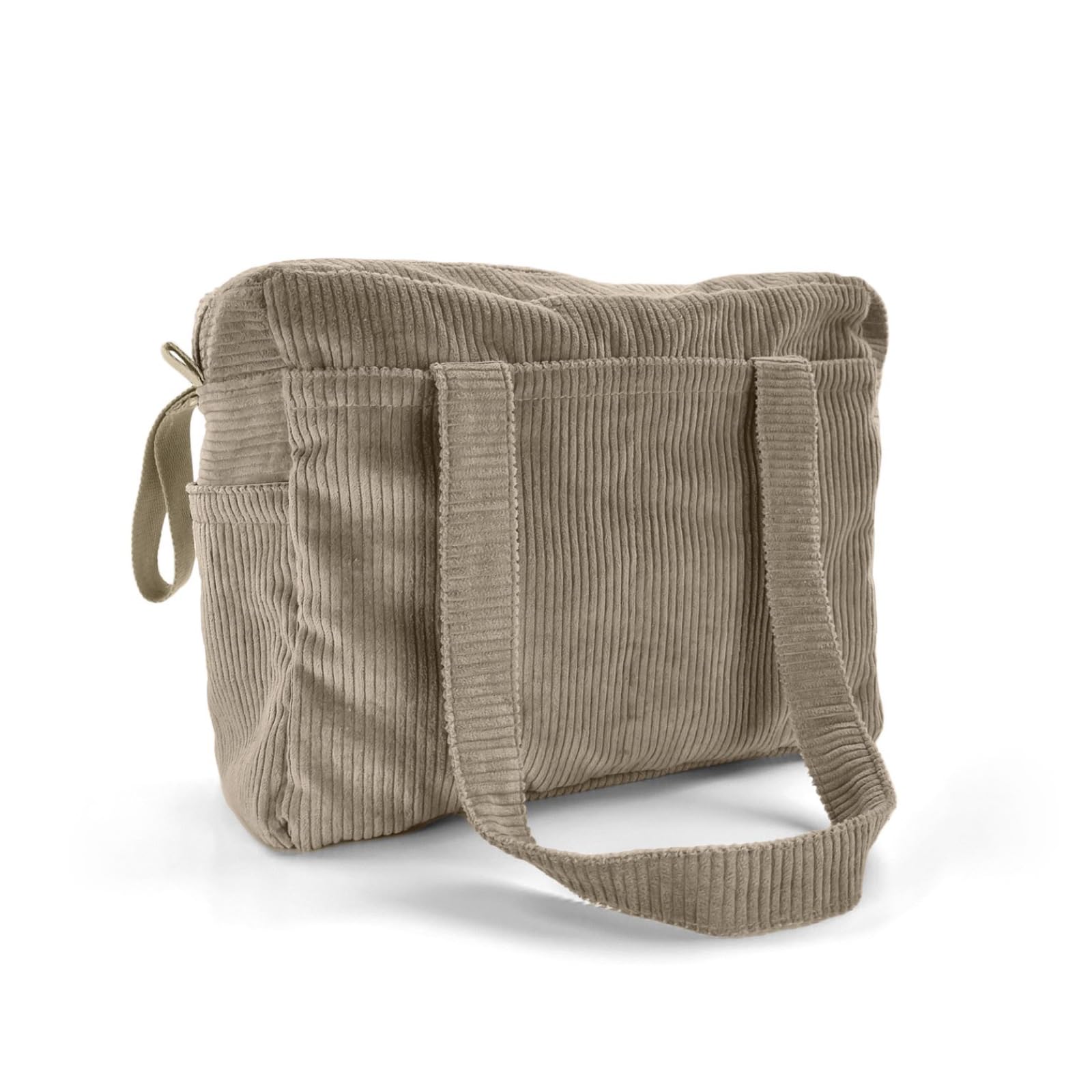 Borsa per passeggino, 38 x 30 x 14 cm, organizer per passeggino, borsa multiuso per passeggino, borsa con tasche, 100% cotone, organizzatore tascabile, colore beige