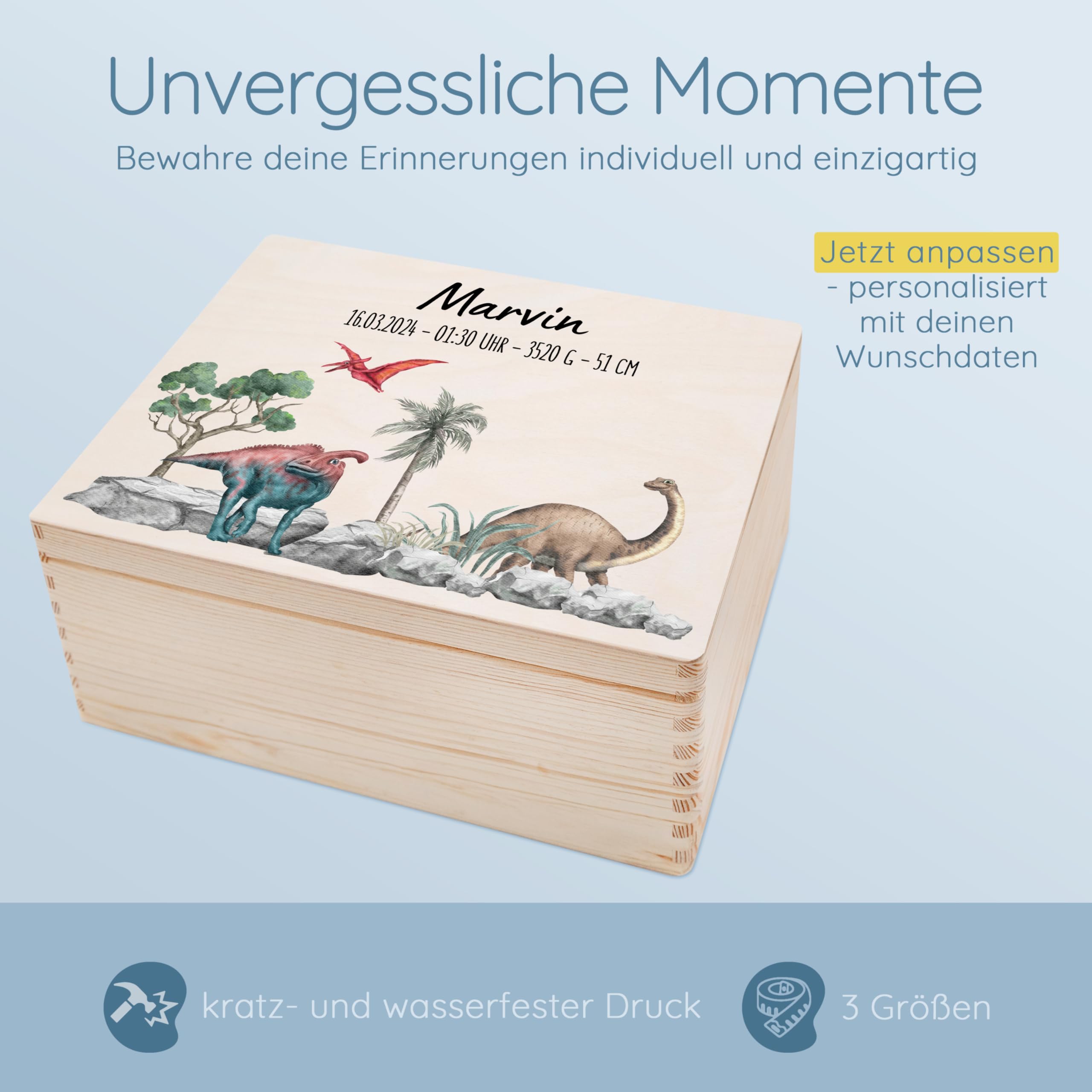 Bärenfreunde Erinnerungsbox Geburt Baby, personalisierte Erinnerungskiste